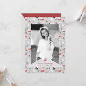 スチモダンカンジナビアの冬のパターンの休日の写真 カード (正面/裏面インサイチュ)