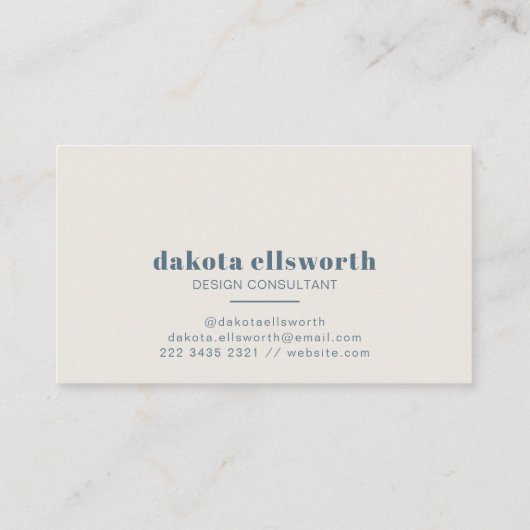 スチモダンカンジナビアの煙青ミニマル 名刺 (裏面)