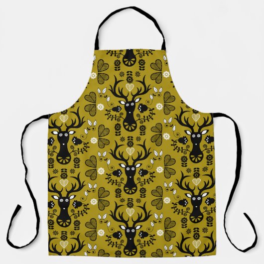 スチモダンカンジナビアフォークアートディアー エプロン (正面)