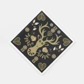 スチモダンカンジナビアフォークアートディアー スタンダードランチョンナプキン (角)