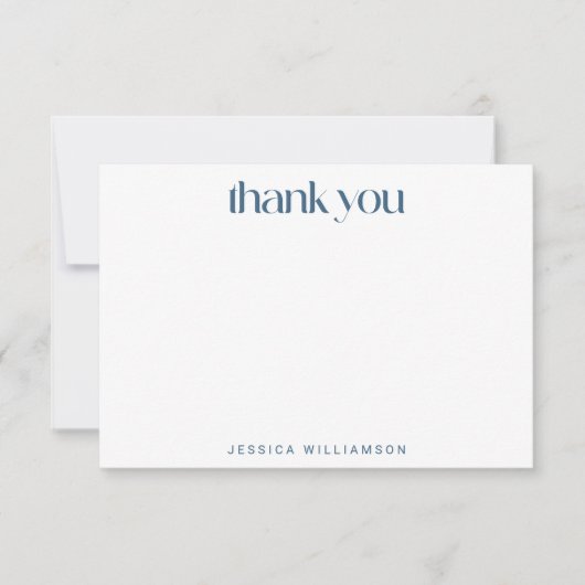 スチモダンカンジナビアブルーフローラブライダルシャワー サンキューカード (正面)