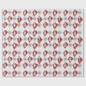 スチモダンカンジナビア赤クリスマス植物学 ラッピングペーパー (フラット)