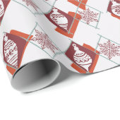 スチモダンカンジナビア赤クリスマス植物学 ラッピングペーパー (ロールコーナー)