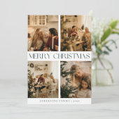 スチモダンスタイリッシュンジナビア緑のシンプルクリスマス シーズンカード (スタンド正面)