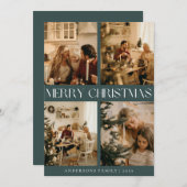 スチモダンスタイリッシュンジナビア緑のシンプルクリスマス シーズンカード (正面/裏面)