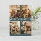 スチモダンスタイリッシュンジナビア緑のシンプルクリスマス シーズンカード (スタンド正面)