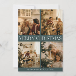 スチモダンスタイリッシュンジナビア緑のシンプルクリスマス シーズンカード