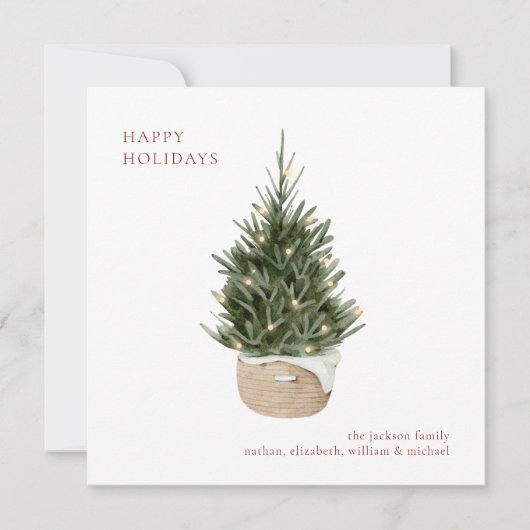 スチモダンンチクリスマスファミリーフォトホリデーカード シーズンカード (正面)