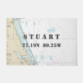 スチュアートフロリダ緯度航海の経度 ドアマット (正面)