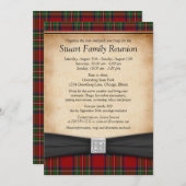スチュアート王室のタータンチェックファミリー懇親会招待状 招待状 (正面/裏面)