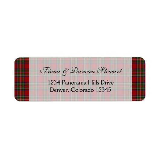 スチュアート王室のタータンチェック差出人住所ラベル ラベル (正面)