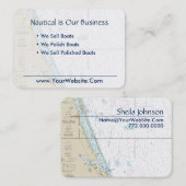 スチュアート航海のFLグラフクリーン青タン 名刺 (正面/裏面)