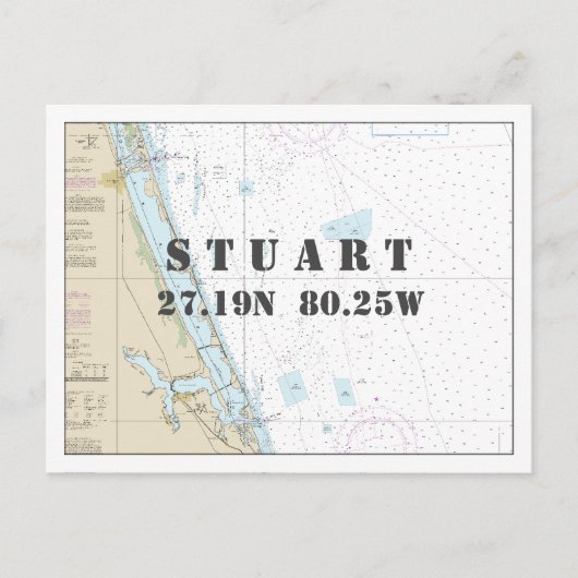 スチュアート航海のFLグラフ緯度(経度) ポストカード (正面)