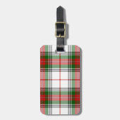 スチュアート/スチュワートタータンチェックホワイトレッドグリーンプレイド ラゲッジタグ (正面縦)