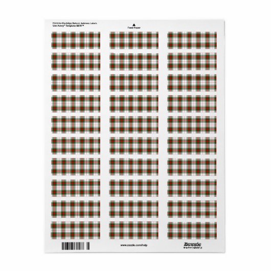 スチュアート/スチュワートタータンチェックホワイトレッドグリーンプレイド ラベル (フルシート)