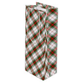 スチュアート/スチュワートタータンチェックホワイトレッドグリーンプレイド ワインギフトバッグ (正面アングル)
