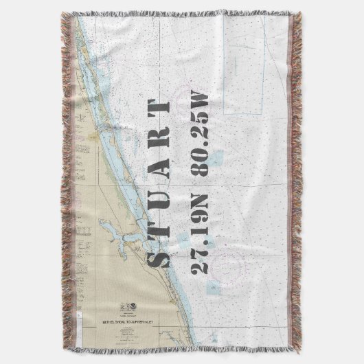 スチュアートFL故郷の緯度航海の経度 スローブランケット (正面縦)