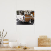 スチュデベーカーシルバークラシックホークの車が ポスター (キッチン)
