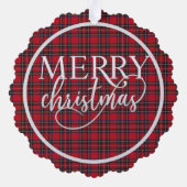 スチュワートスコティ王室のッシュタータンチェッククリスマス オーナメントカード (裏面)