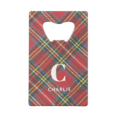 スチュワートタータンチェックプレイドプリント クレジットカード栓抜き (正面)