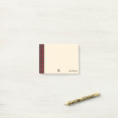 スチュワートタータンチェック&スコティッシュティスルパーソナライズされた ポストイット (デスク上)