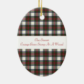 スチュワートドレスクランタータンチェック&モットー セラミックオーナメント (裏面)