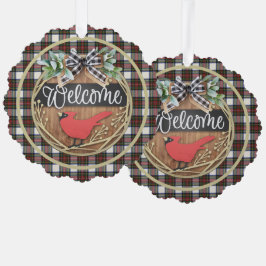 スチュワートドレススコティモダンッシュタータンチェッククリスマス オーナメントカード