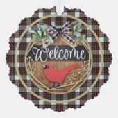 スチュワートドレススコティモダンッシュタータンチェッククリスマス オーナメントカード (裏面)