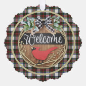 スチュワートドレススコティモダンッシュタータンチェッククリスマス オーナメントカード (正面)