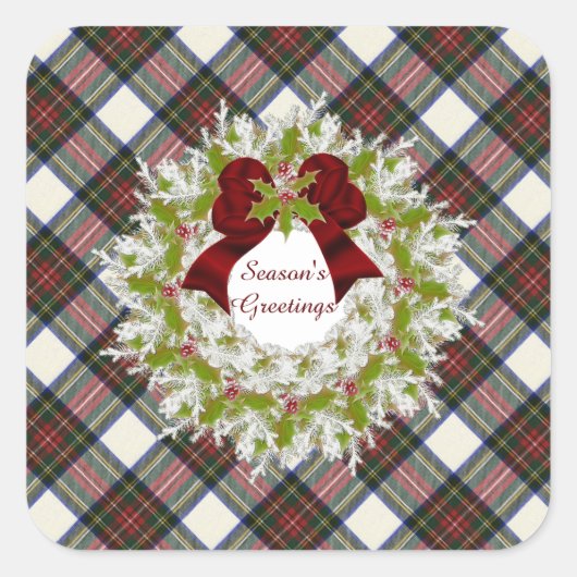 スチュワートドレスモダンオリジナルスコットランドタータンチェック スクエアシール (正面)