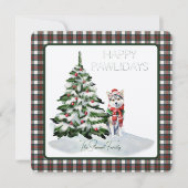 スチュワートドレスモダンタータンチェックハッピーパウィデイズドッグ (正面)