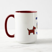 スチュワートバッジ&タータンチェックスコッチドッグパーソナライズされた マグカップ (左)