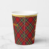 スチュワートパーソナライズされたタータンチェッククリスマス 紙コップ (右)