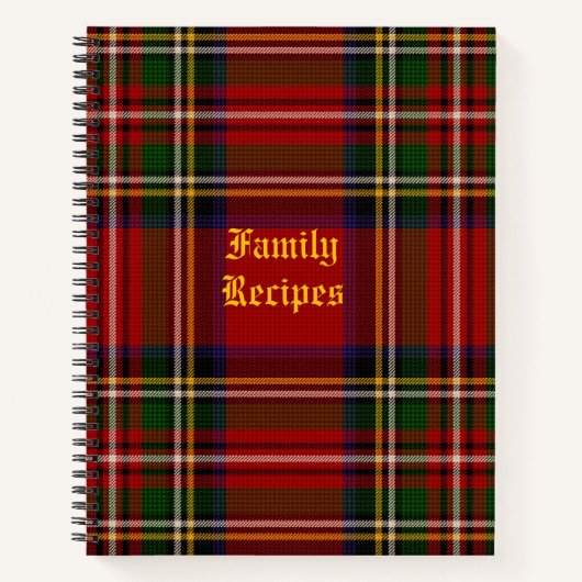 スチュワートパーソナライズされた王室のレシピ ノートブック (正面)