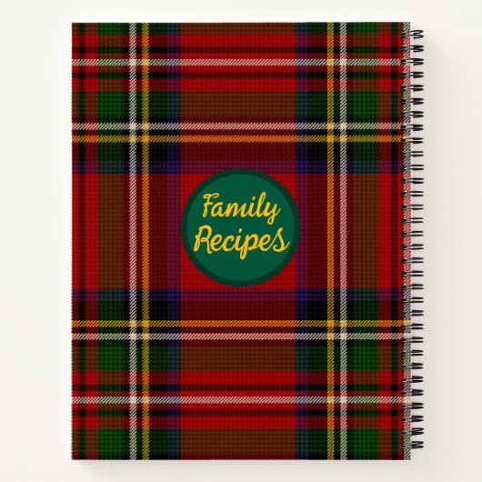 スチュワートパーソナライズされた王室のレシピ ノートブック (裏面)