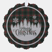 スチュワートブラックスコティモダンッシュタータンチェッククリスマス オーナメントカード (裏面)