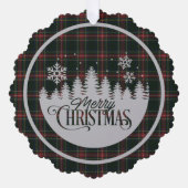 スチュワートブラックスコティモダンッシュタータンチェッククリスマス オーナメントカード (正面)