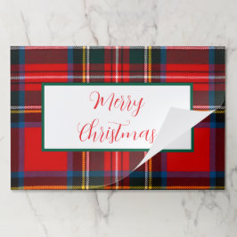 スチュワートメリー王室のクリスマスプレイドランチョンマット ペーパーパッド