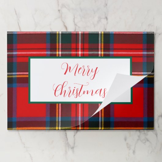 スチュワートメリー王室のクリスマスプレイドランチョンマット ペーパーパッド (折り畳み)