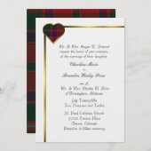 スチュワートレッドプレイドハート結婚式招待状 招待状 (正面/裏面)