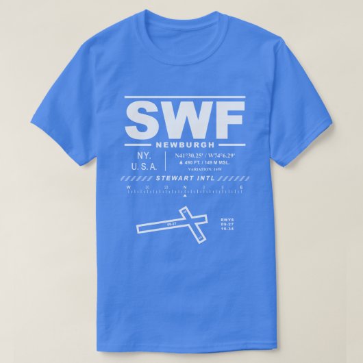 スチュワート国際的空港SWFティーシャツ Tシャツ (デザイン正面)
