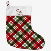 スチュワート王室のタータンチェックプレイド ラージクリスマスストッキング (正面)