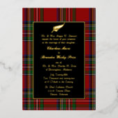 スチュワート王室のタータンチェックプ結婚ライド 箔招待状 (正面)