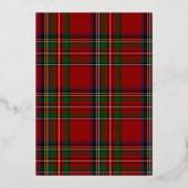 スチュワート王室のタータンチェックプ結婚ライド 箔招待状 (裏面)