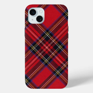 スチュワート王室のタータンチェックレッドブラックプレイド iPhone 15 MINIケース
