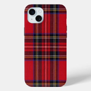 スチュワート王室のタータンチェックレッドブラックプレイド iPhone 15 MINIケース
