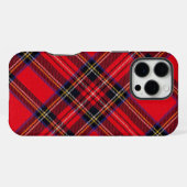 スチュワート王室のタータンチェックレッドブラックプレイド iPhoneケース (裏面横)
