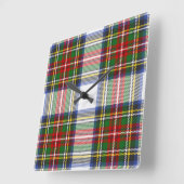 スチュワート王室のドレスクランタータンチェック格子模様 スクエア壁時計 (傾斜)