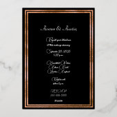 スチュワート ブラック モダン オリジナル タートル ネックレス ローズゴールド 箔招待状 (裏面)