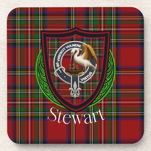 スチュワート Scottish クラン タートン & クレスト コースター (正面)